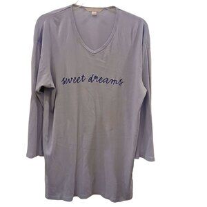 Victorias Secret Sweet Dreams Long Sleeve Nightshirt Light Blue L #I-3